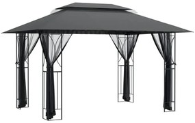 antracitszürke acélpavilon oldalfalakkal 400 x 300 x 270 cm