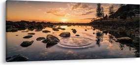 Kép - naplemente a tó mellett (120x50 cm)