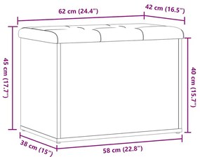antik fa szerelt fa tárolópad 62x42x45 cm
