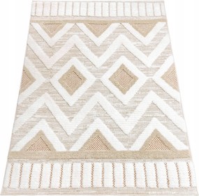 Szőnyeg 120x180 Boho Berber Hálószoba Nappali Bézs Krém Barna