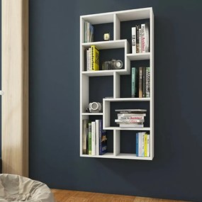 Polcos tároló könyvespolc 120x20x60cm fehér KH15-2