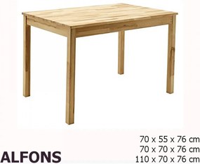 ALFONS Bükkfa Étkezőasztal 110x70cm