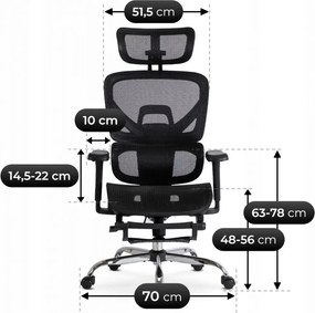 Forgószék ergonomikus kialakítással, fekete színben. KAIR