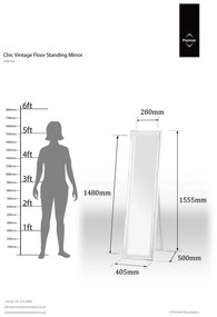 Álló tükör tömörfa kerettel 40x160 cm Chic – Premier Housewares