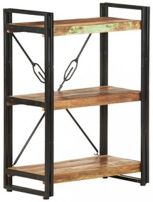3 szintes tömör újrahasznosított fa könyvespolc 60 x 30 x 80 cm