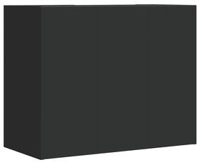 fekete szerelt fa faliszekrény 75 x 35 x 60 cm