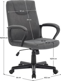 Irodai szék, sötétszürke/fekete, REVIN