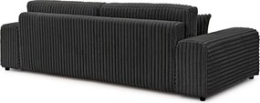 Sötétszürke kordbársony kinyitható-tárolóhelyes kanapé 260 cm Justin – Ropez