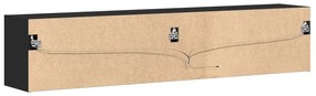 fekete falra szerelhető TV-szekrény LED-del 180 x 31 x 38 cm