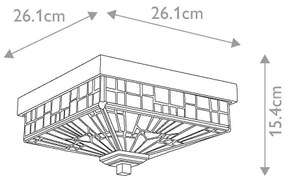 Elstead QZ-INGLENOOK-F - Kültéri mennyezeti lámpatest INGLENOOK 2xE27/60W/230V IP44