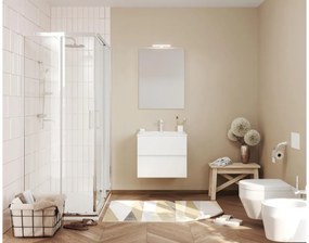 Easy 60cm-es két fiókos fürdőszobaszekrény fényes fehér + mosdó