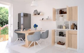 Hatajtós szekrény, fehér/sonoma tölgy, PELION NEW