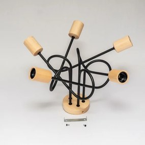 Felületre szerelhető csillár OXFORD 5xE27/15W/230V fenyő/fekete