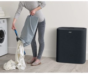 Antracitszürke textil szennyeskosár 3x30 l Tota Trio – Joseph Joseph