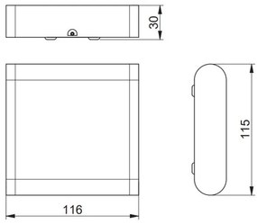 Lámpa Fali lámpa VALLA 8W, 2-irányú, 640lm, AC220-240V, 50/60Hz, IP54, 4000K
