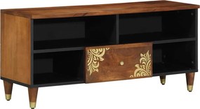 vidaXL TV szekrény fiókkal Méz barna 100 x 33 x 46 cm Tömör Mangófát