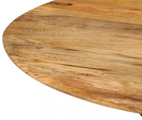 tömör mangófa és acél étkezőasztal Ø110 x 78 cm