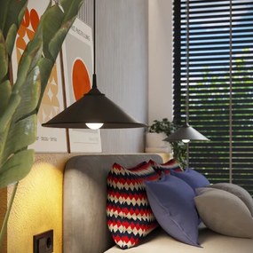 Sollux SL.1326 - Csillár zsinóron ZUMA 1xE27/15W/230V átm. 30 cm fekete