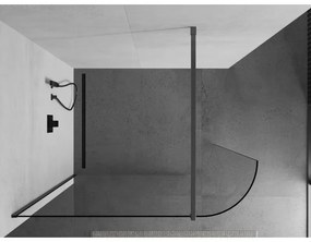 Mexen Kioto, Walk-In zuhany paraván 120 x 200 cm, 8 mm átlátszó üveg, grafit profil, 800-120-101-66-06