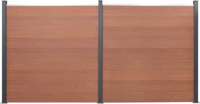 vidaXL barna WPC kerítéspanelszett 353 x 186 cm