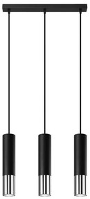 Sollux SL.0942 - Csillár zsinóron LOOPEZ 3xGU10/10W/230V fekete/króm