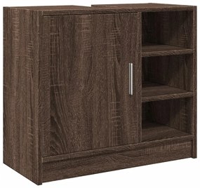 Barna tölgy színű szerelt fa mosdószekrény 63 x 29 x 55 cm