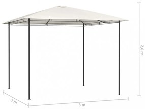 krémszínű pavilon 3 x 3 x 2,6 m 160 g/m²