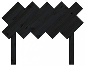 fekete tömör fenyőfa ágyfejtámla 104x3x80,5 cm