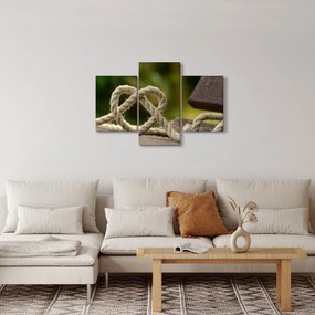 Szív kötélből képe (90x60 cm)