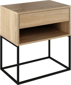 Éjjeliszekrény/kisasztal, sonoma tölgy/fekete, ARTI TYP 2