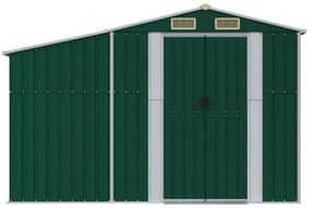 zöld horganyzott acél kerti fészer 277 x 192,5 x 179 cm