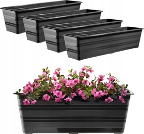 Erkélydoboz Virágtartó Nagy 60cm Virágok Csomag 4 Db Virágágyás