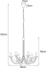 KAJA K-3520 PERSEO Fekete Színű Függeszték 6xE14 10W IP20