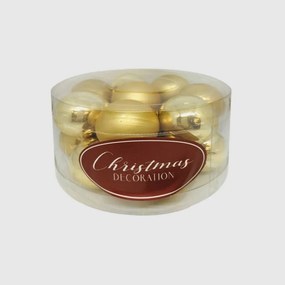 Arany karácsonyi üveggömb szett, 3 cm, 16 db
