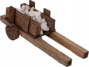 Fából Készült Utánfutó Kövekkel Betlehemhez- 13cm hosszú 11-13cm-es figurákhoz