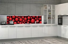 Flizelin fotótapéta Piros gömbök ragyogás és térfogat gömb 250x60 +ragasztó