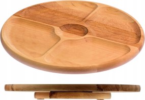 Kerek forgó bükkfa deszka felvágott sajtokhoz 33cm