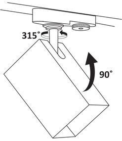 Spotlámpa sínrendszerhez SQUARE 1xGU10/10W/230V fekete