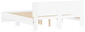 fehér ágykeret fejtámlával és LED-del 150 x 200 cm
