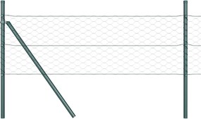vidaXL Kerítésoszlop Zöld 50 x 1,4 m (50 mm mesh) Acél és PVC