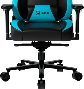 LORGAR Gamer szék, multiblokk mechanizmus, 4D karfák, 5 csillagos alumínium láb, 4-es osztályú gázlift, műbőr, fekete-kék