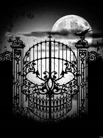 Flizelin fotótapéta Hollók Kapu az éjszakában Hold Gótikus 206x275 +ragasztó