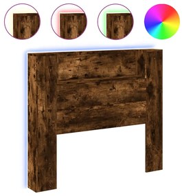 füstös tölgy színű áthidalószekrény LED-ekkel 120x16,5x103,5 cm