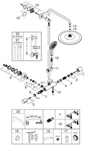 GROHE 26648000 - RAINSHOWER SMARTACTIVE 310 450 mm zuhanyrendszer fényes króm
