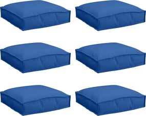 vidaXL Párna 6 pcs Királykék 40 x 40 x 8 cm Oxford Szövet