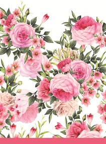 Rózsa Twigs with Leaves papír asztalterítő 120x180 cm