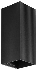 FARO 40566 - Fali lámpa SOLE 2xGU10/8W/230V fekete csipkézett szögletes