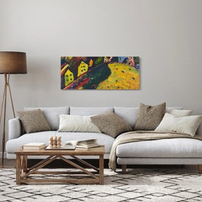 Kép - Vasily Kandinsky, Houses at Murnau, reprodukciók (120x50 cm)