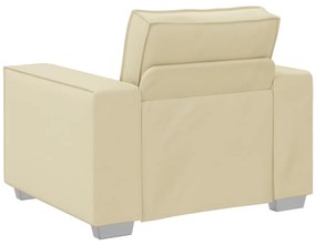 Krémszínű Fotel 59 cm Műbőrből