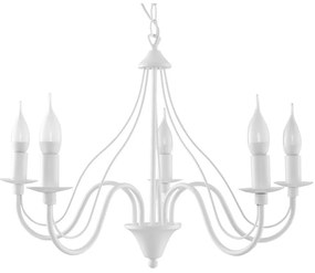 Csillár láncon MINERWA 5 5xE14/40W/230V fehér